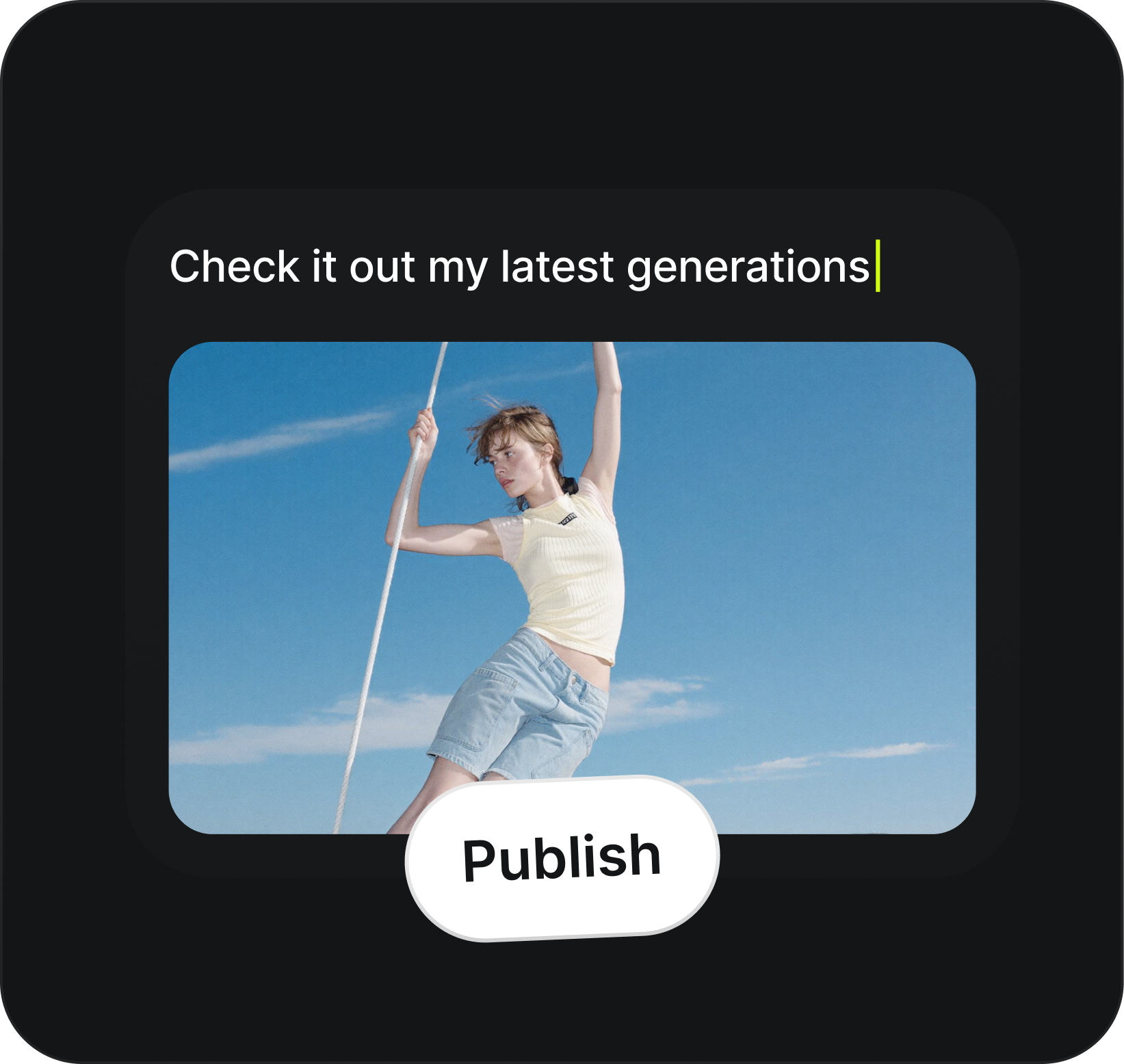 Publish to the community: Share finished work to the feed, get feedback, and let others discover your creations