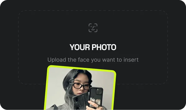 UPLOAD YOUR SOURCE FACE: Select a clear photo of the face you want to insert.
